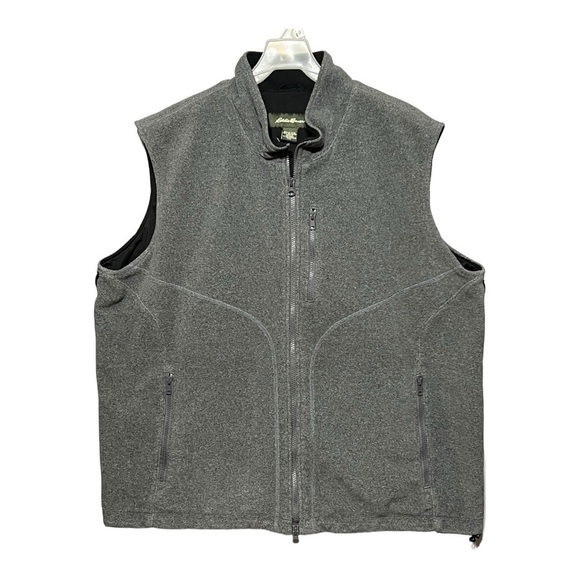 Eddie Bauer XXL Gray Fleece Vest Zip Front Sleeveless Jacket Outdoor Gorpcore - Picture 1 of 8